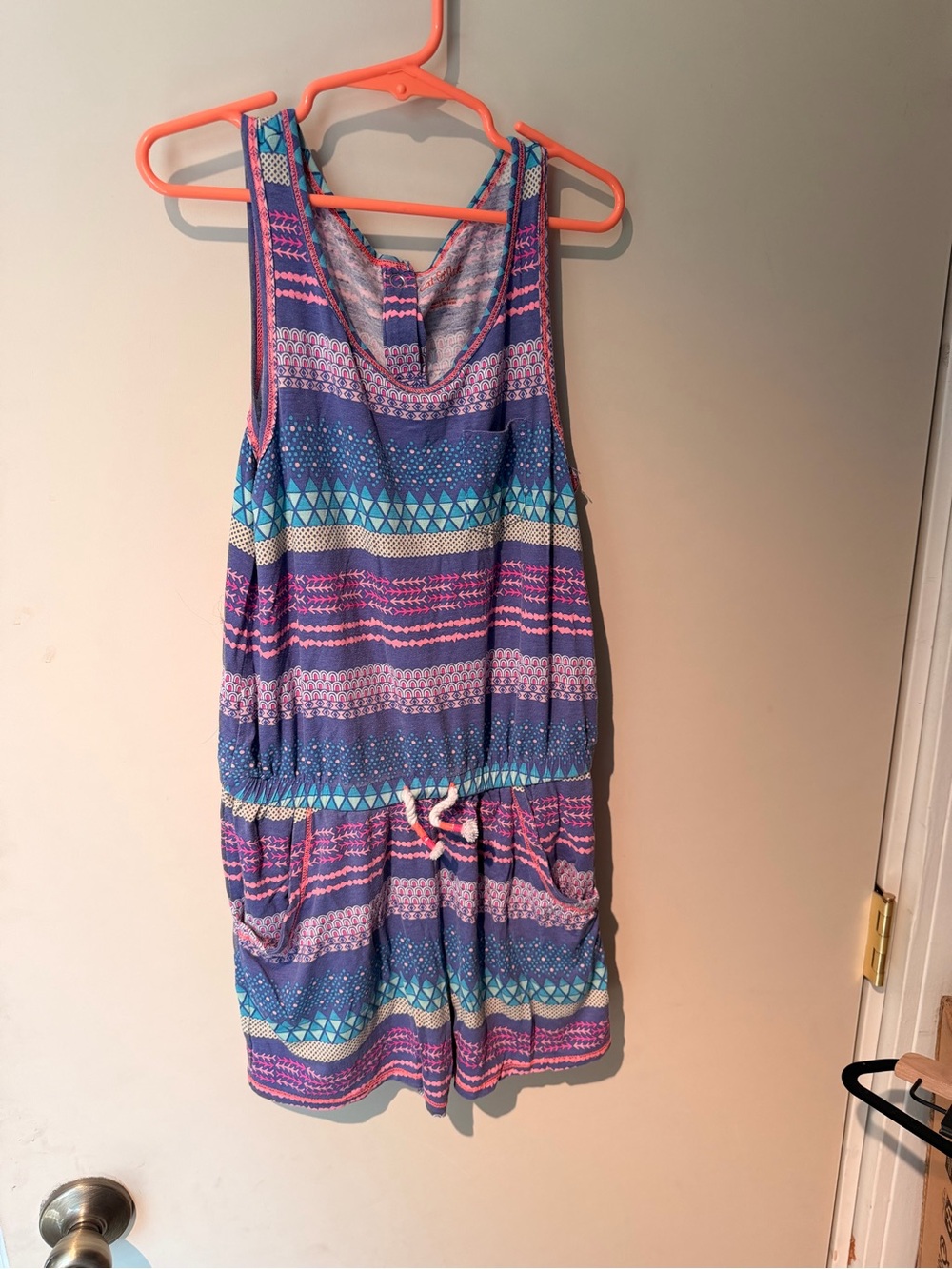 Cat & Jack Pink and Teal Patterned Girls Top